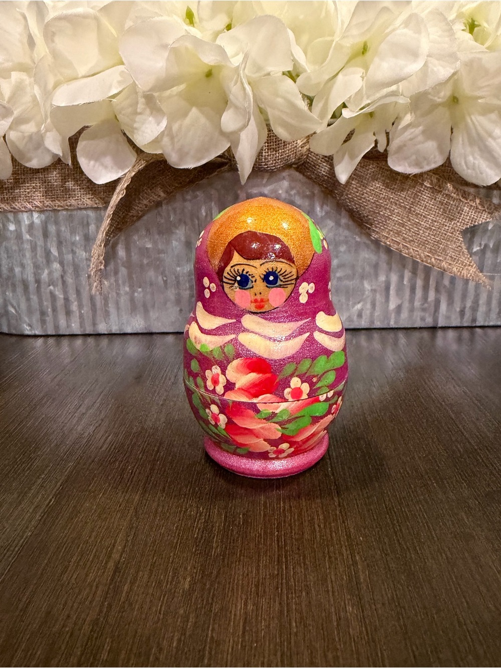 Vintage Hand-Painted Russian Nesting Dolls Matryoshka Set of 4